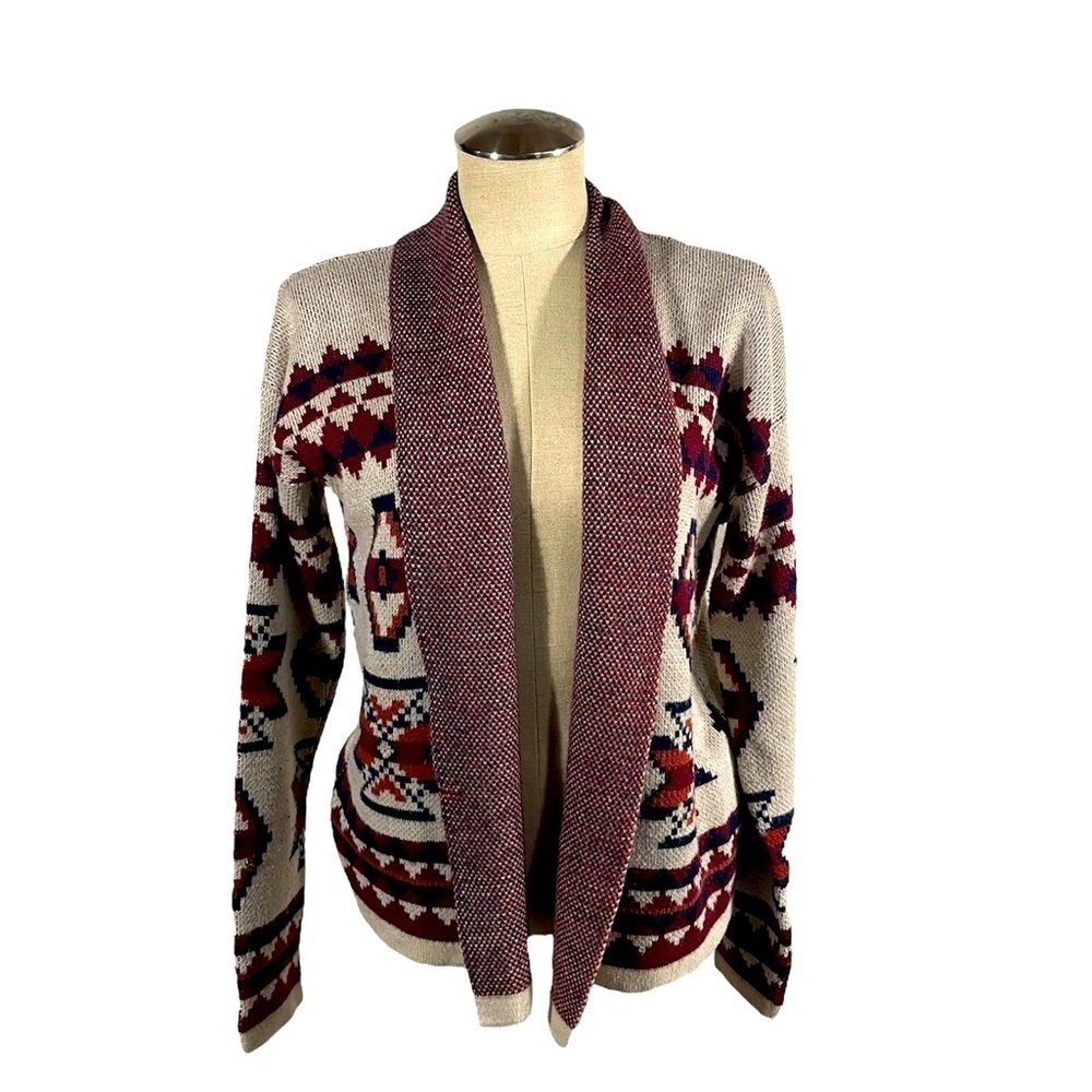 COTTON EMPORIUM Aztec Print Cardigan Sweater Size Large